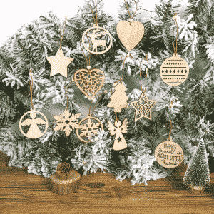 Wooden Ornaments for Christmas Trees
