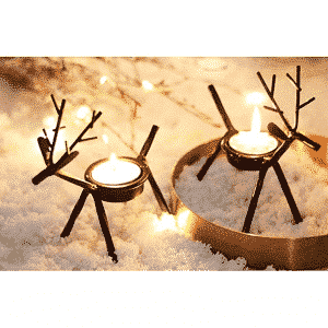 deer christmas candle