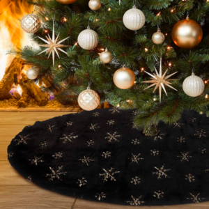 christmas tree skirt gold black 90cm or 122cm 3